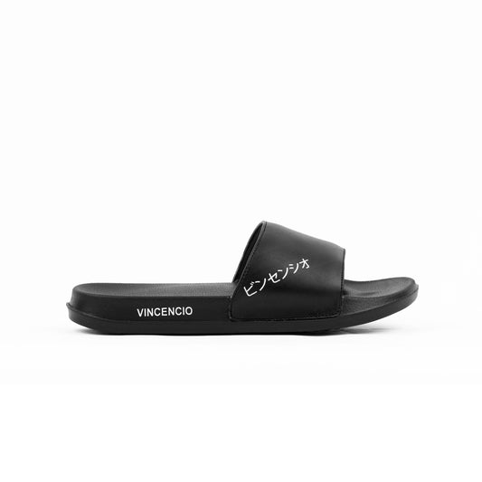 Nobuyuki Slides - Black / Black - VINCENCIO